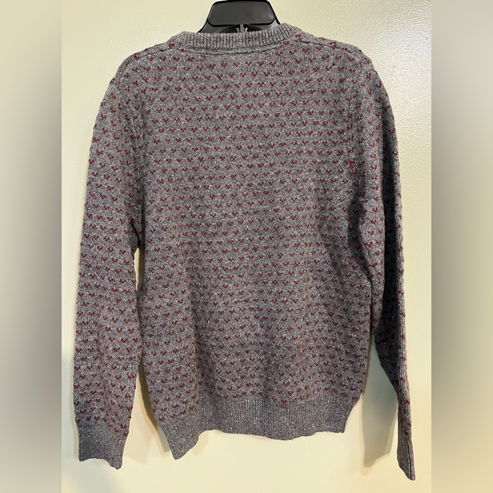 Tommy Hilfiger Gray and Red Patterned Sweater NWT - image 2